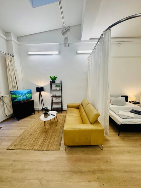 Bed, Living room, Photo of the whole room, Seating area, Bedroom