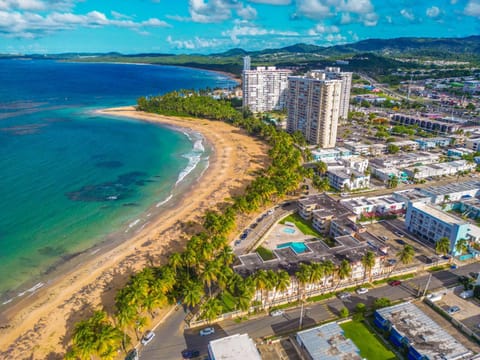 Property building, Nearby landmark, Day, Neighbourhood, Natural landscape, Bird's eye view, Beach, City view, Pool view, Sea view, Street view, Swimming pool, Location