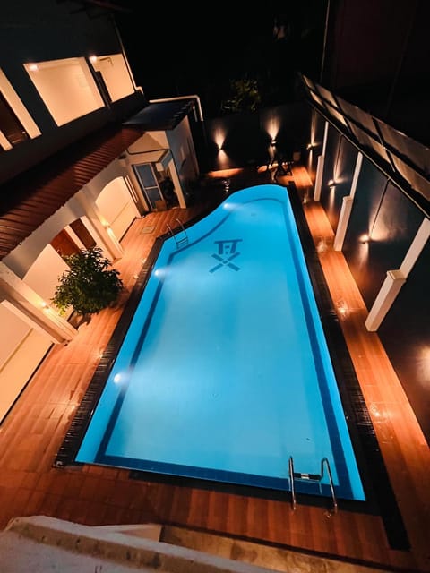 Night, Pool view, Swimming pool, Swimming pool