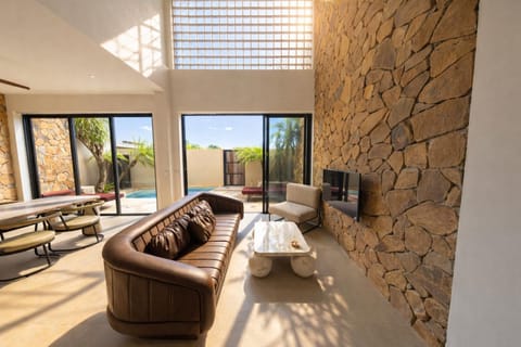 Property building, Living room, Swimming pool