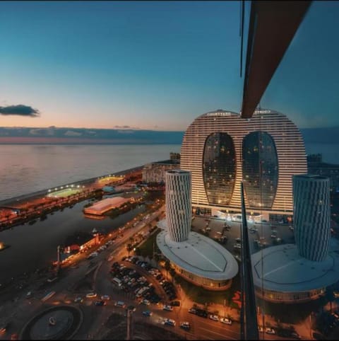 Night, Natural landscape, Bird's eye view, Bathroom, City view, Sea view