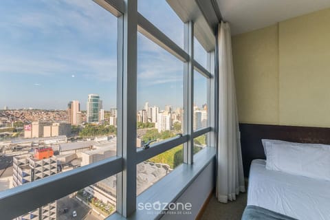 Bed, Bedroom, City view