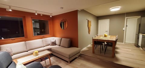 Kitchen or kitchenette, Living room, Dining area