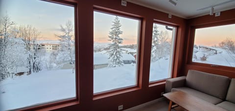 Natural landscape, Winter, Living room, Mountain view