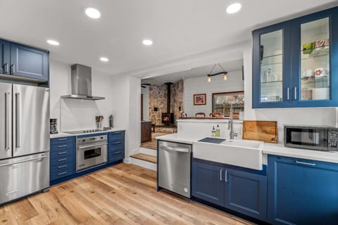 Kitchen or kitchenette, dishwasher, oven, stove