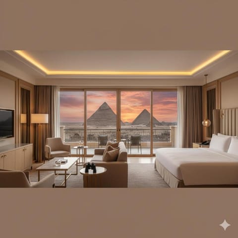Communal lounge/ TV room, Bed, Natural landscape, TV and multimedia, Living room, Photo of the whole room, Seating area, Evening entertainment, Bedroom, Mountain view