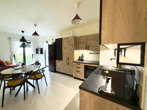 Kitchen or kitchenette, Living room, Dining area, oven, stove