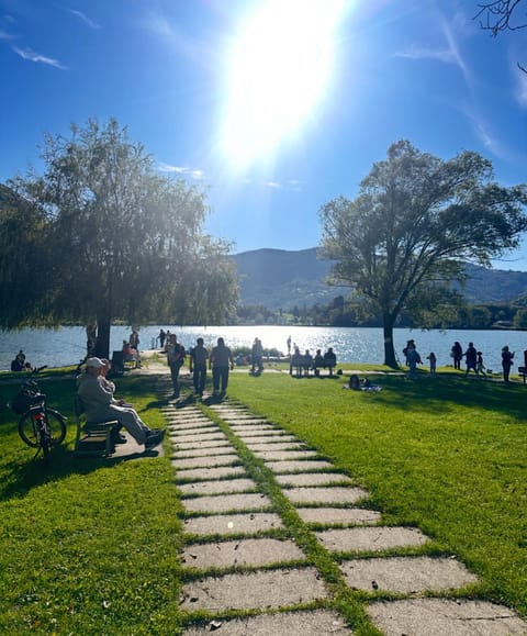 Spring, People, Natural landscape, Lake view, Mountain view