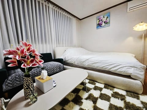 Bed, Living room, Photo of the whole room, Seating area, Bedroom