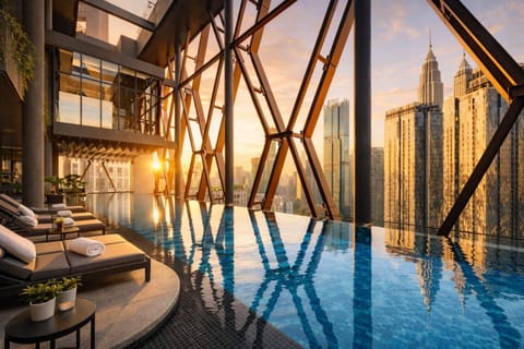 Property building, Day, Natural landscape, Pool view, Swimming pool, Swimming pool, sunbed