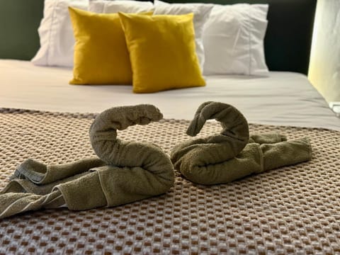 Bed, Photo of the whole room, Bedroom, towels