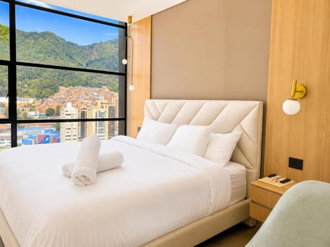 Bed, Mountain view