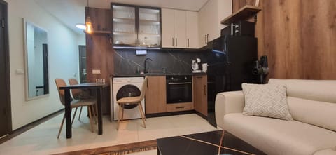 Kitchen or kitchenette, oven, stove