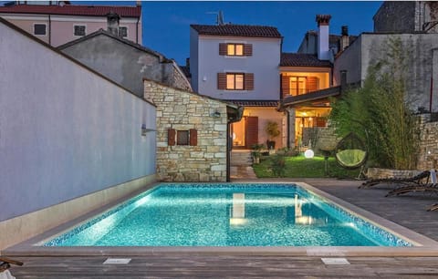 Property building, Night, Pool view, Swimming pool