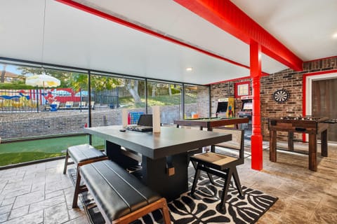 Resort Style Backyard Game Room Pool Hot Tub House in San Antonio