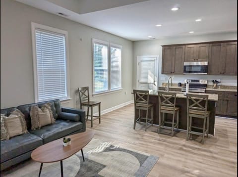 Kitchen or kitchenette, Living room, Seating area, Dining area, dishwasher, oven, stove