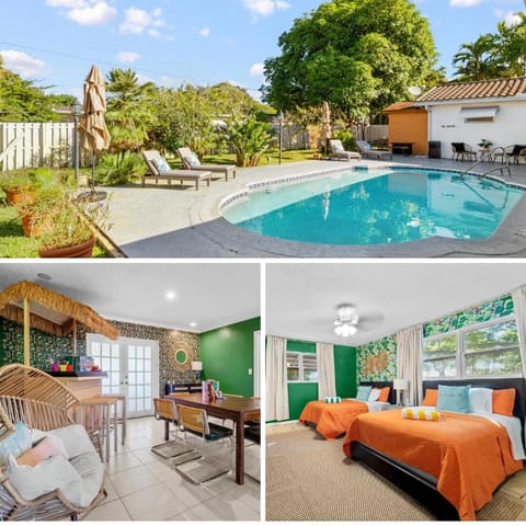 Garden, Living room, Seating area, Swimming pool