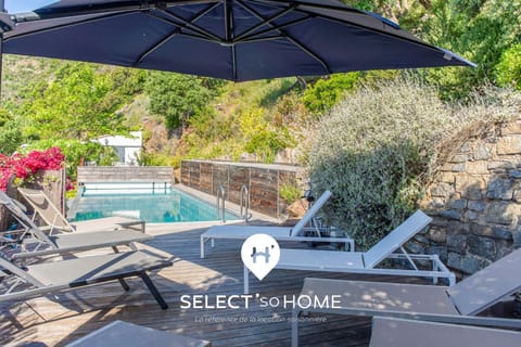 Patio, Spring, Day, Natural landscape, Pool view, Swimming pool, sunbed