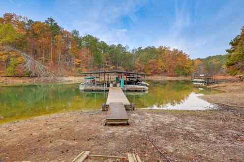 Steps to Lake Lanier Wooded Escape with Boat Dock House in Lake Lanier