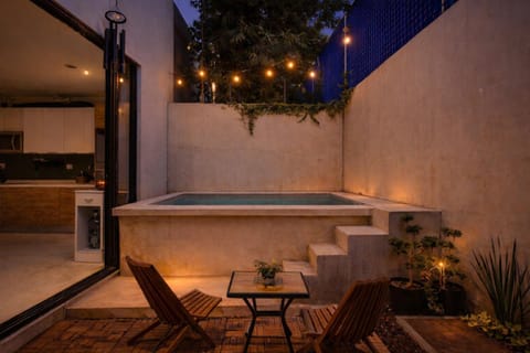 Patio, Night, Pool view, Swimming pool