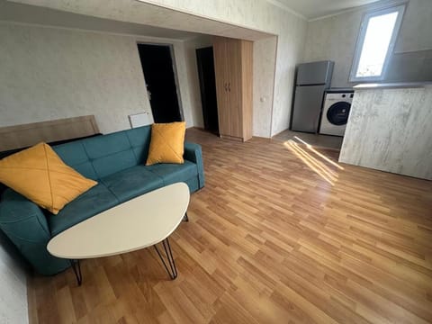Kitchen or kitchenette, Living room, Seating area, washing machine