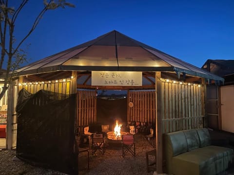Property building, Patio, Night