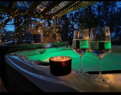 Night, Pool view, Swimming pool