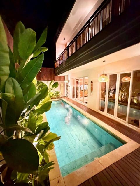 Night, Pool view, Swimming pool