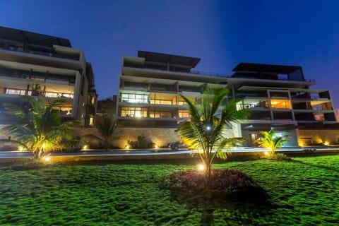 Property building, Night, Natural landscape, Garden view