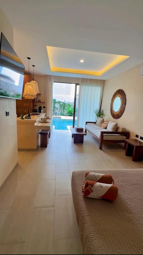 Bed, Bedroom, Pool view, Swimming pool, towels