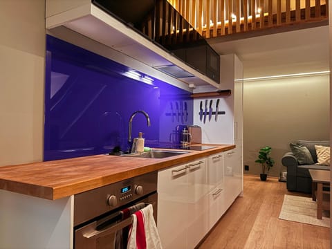 Kitchen or kitchenette, dishwasher, oven, stove