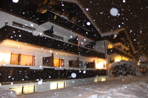 Property building, Night, Winter