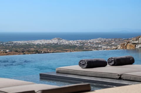 Nearby landmark, Day, Natural landscape, Pool view, Sea view, Swimming pool, sunbed, towels