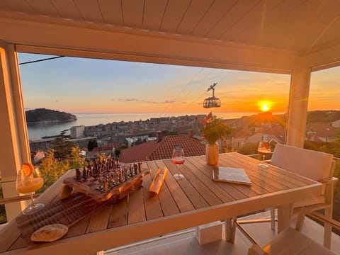 View (from property/room), Balcony/Terrace, Sea view, Sunset