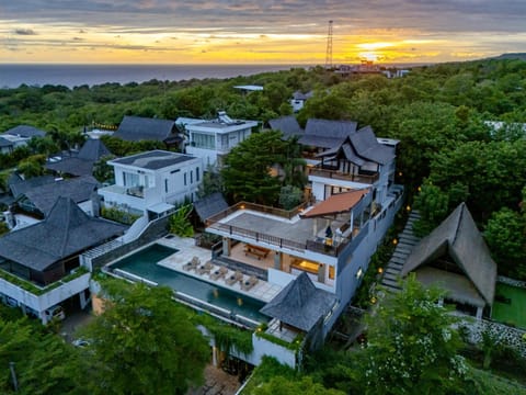 Property building, Natural landscape, Bird's eye view, Sea view, Sunset