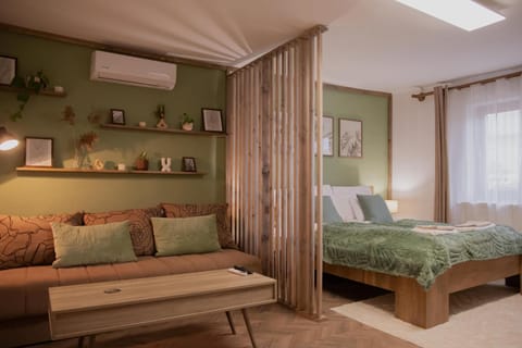Bed, Living room, Photo of the whole room, Seating area, Bedroom, air conditioner