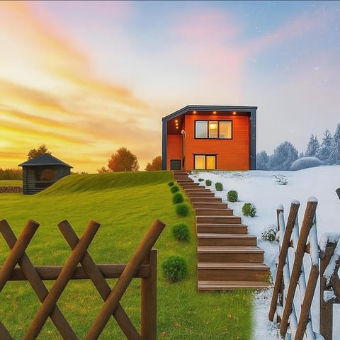 Property building, Natural landscape, Garden, Garden view