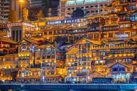 Nearby landmark, Night, Natural landscape, City view