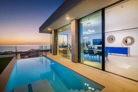 Natural landscape, Pool view, Sea view, Swimming pool, Sunset, sunbed