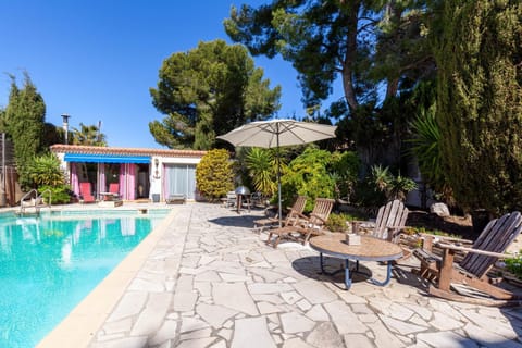 Property building, Living room, Swimming pool
