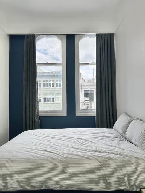 Bed, Bedroom, City view