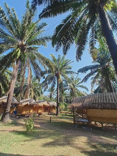 in the palm hut Campground/
RV Resort in Sala Dan