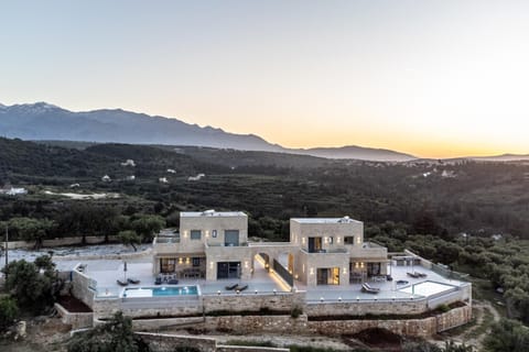 Property building, Natural landscape, Mountain view, Sunset