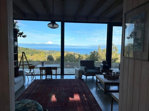 Patio, Day, Natural landscape, Garden, View (from property/room), Living room, Seating area, Dining area, Mountain view