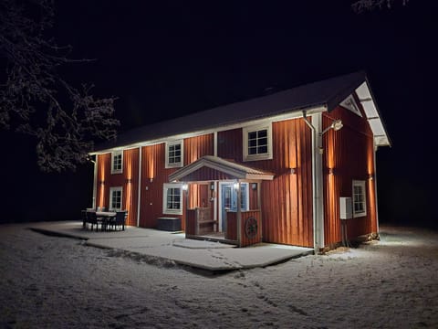 Property building, Night, Winter
