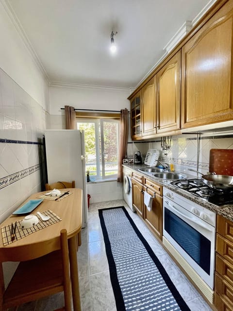 Kitchen or kitchenette, Dining area, oven, stove, washing machine