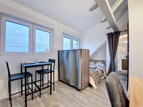 Bed, Kitchen or kitchenette, Living room, Photo of the whole room, Seating area, Dining area, Bedroom