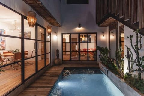 Night, Pool view, Swimming pool