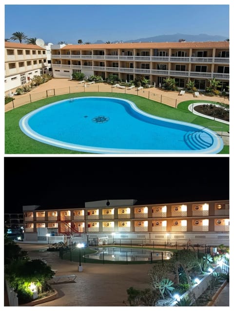 Night, Pool view, Swimming pool