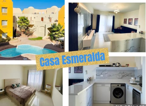 Property building, Kitchen or kitchenette, Living room, Bedroom, Swimming pool, sunbed, washing machine